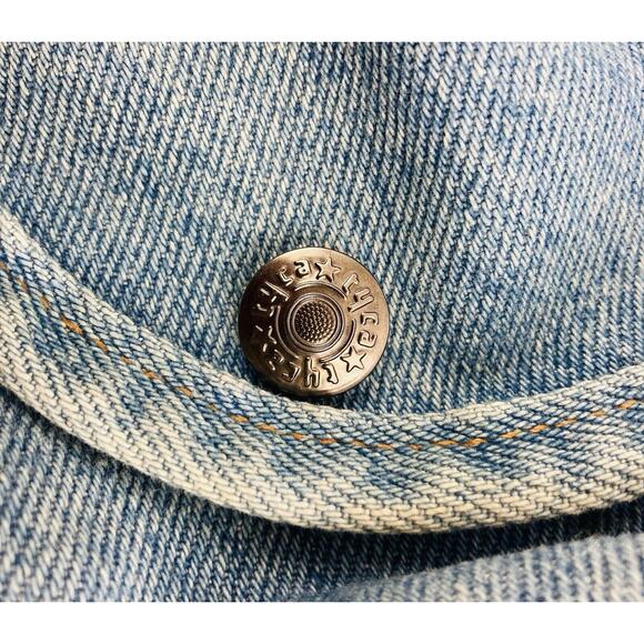 Vintage Blue Jean Embossed Denim Messenger Shoulder Bag Kokopelli Lizard Native - Picture 15 of 15